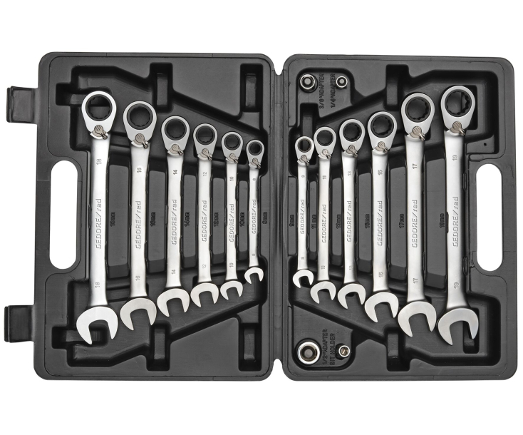 Гребень.трещотка пролет.набор рев. 8-19мм 16шт. Gedore 3300060