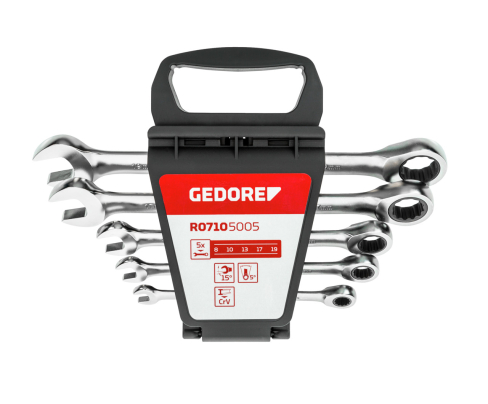 Комбин.трещотка разв.набор размер8-19мм 5шт. Gedore 3300849