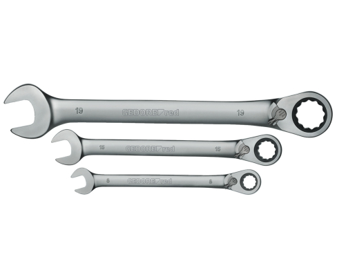 Гребень.трещотка пролет.набор рев. 8-19мм 12шт. Gedore 3300873