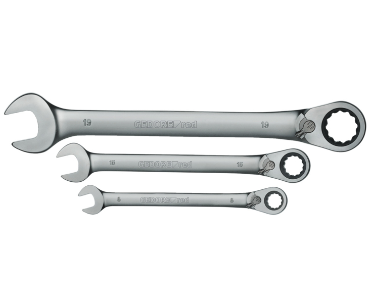 Гребень.трещотка пролет.набор рев. 8-19мм 12шт. Gedore 3300873