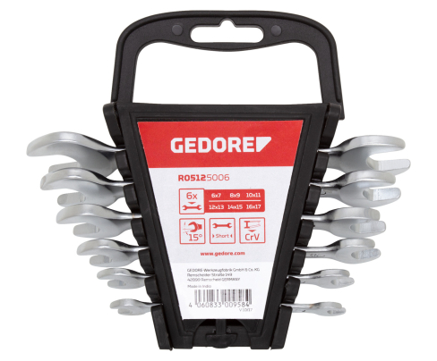 Открытый конец. набор коротких размер6-17мм 6шт. Gedore 3300958