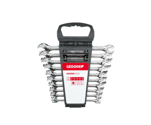 Гребень с трещоткой разв.набор открытый 10-19мм 10шт. Gedore 3301003