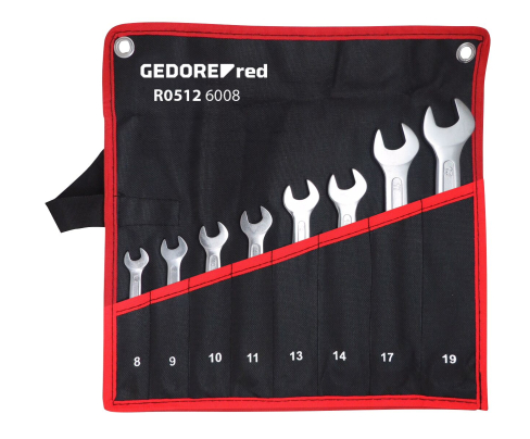 Открытый конец. пролет.комплект короткий размер6-22мм 8шт. Gedore 3301081