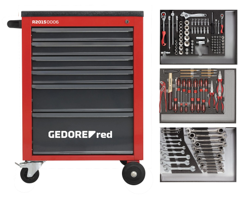 Набор инструментов i.t.trolley MECHANIC красный 129шт. Gedore 3301673