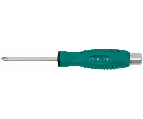 Отвертка крестовая Phillips PH1 x 75 ударная с шестигранным жалом Jonnesway D70P175