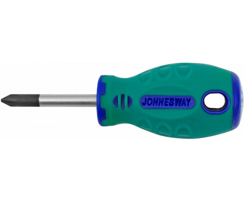 Отвертка укороченная крестовая Phillips PH1 x 38 Jonnesway ANTI-SLIP GRIP D71P138