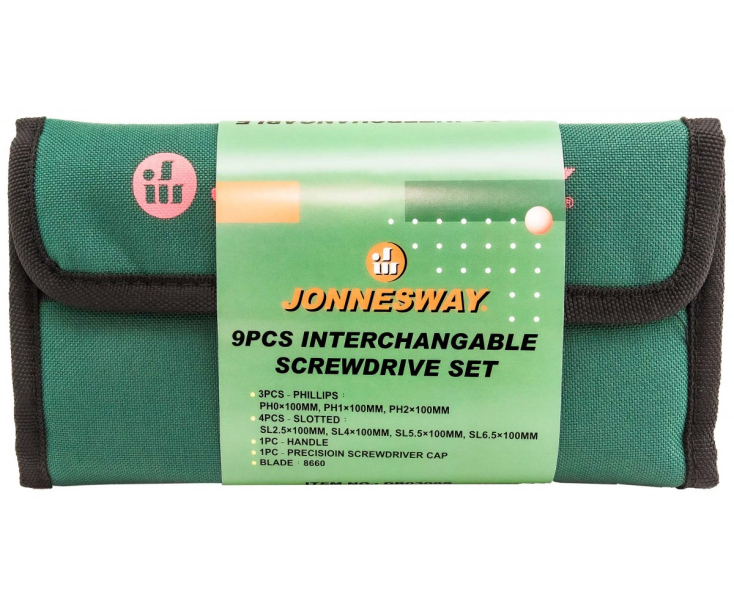 Отвертка со сменными жалами, 9 предметов Jonnesway DB0309S