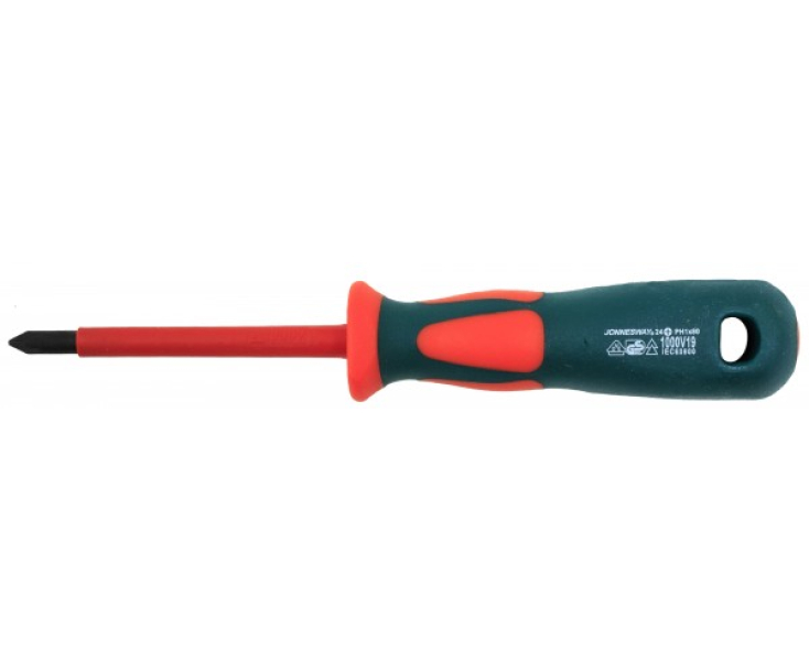 Отвертка крестовая диэлектрическая Phillips PH1х80 VDE Jonnesway DV13P180