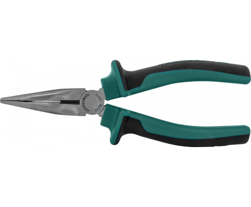 Длинногубцы изогнутые 45° с двухкомпонентными рукоятками 200 мм Jonnesway P1218