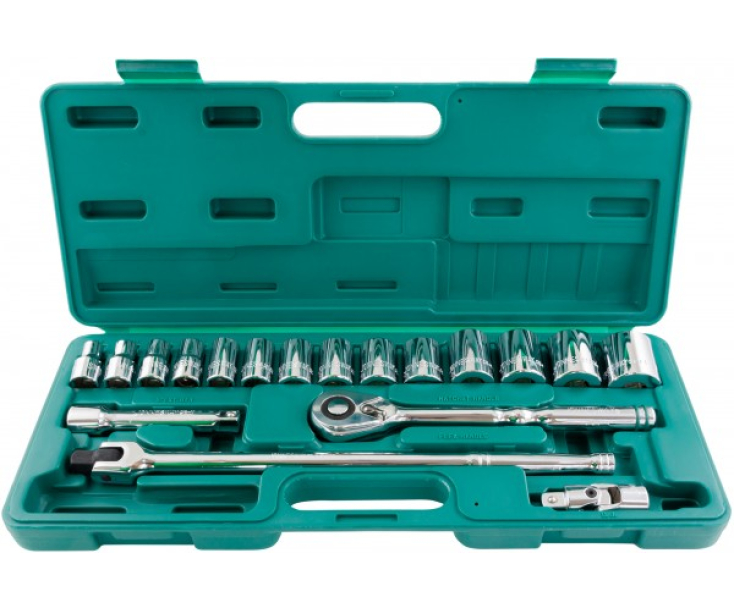Набор торцевых головок дюймовых с трещоткой, квадрат 1/2"DR 3/8" - 1 1/4", 19 предметов Jonnesway  S05H4219S