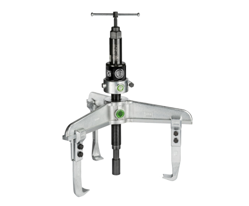 Трёхзахватный съёмник с регулировкой глубины фиксации и длинным гидравлическим шпинделем KUKKO 11-0-B