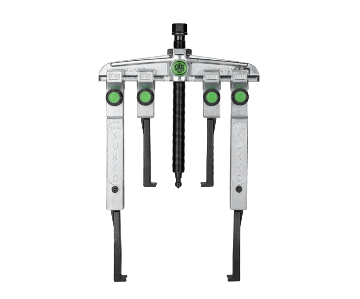 Съемник универсальный двухзахватный с узкими, быстрорегулируемыми захватами в комплекте, диапазон зажима до 200 мм, глубина зажима 300 мм KUKKO 20-20xSP