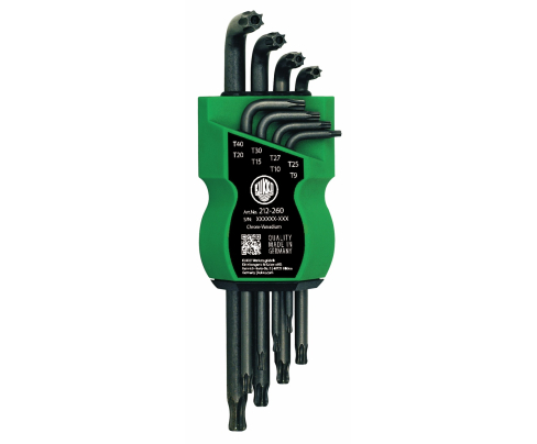 Г-образные отвёртки TX, с шариковой головкой, с цветовой кодировкой, в зажиме TURNUS KUKKO 212-260