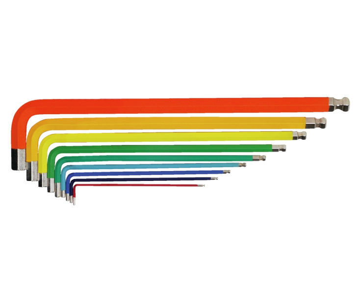 Г-образная отвёртка длинная, с шариковой головкой и цветовой кодировкой KUKKO 213BT002