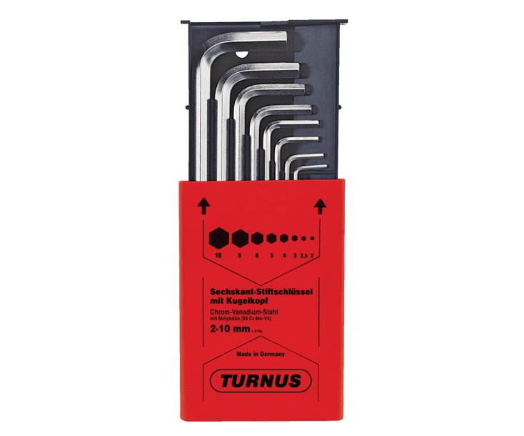 Г-образные отвёртки с шариковой головкой, короткие, в наборе KUKKO 214-200