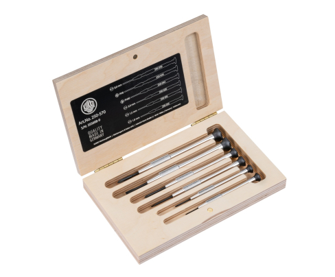 Набор часовых отвёрток, в деревянном футляре KUKKO 250-570
