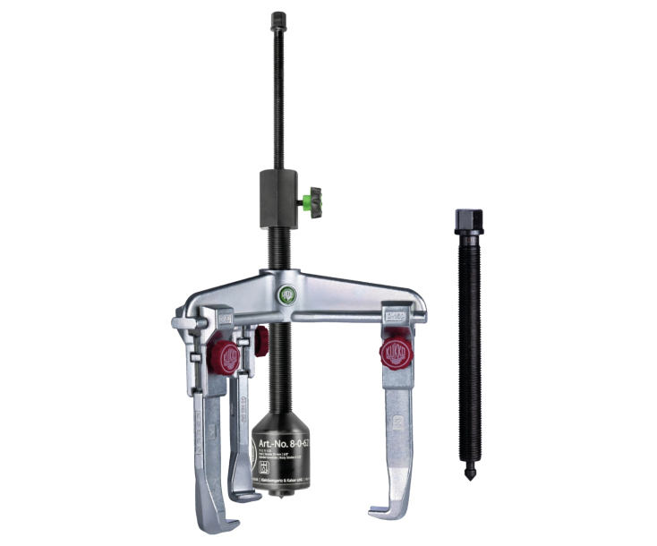 Универсальный трёхзахватный съёмник с быстрорегулируемыми захватами  и длинным гидравлическим шпинделем (включая  механический шпиндель) KUKKO 30-30+B