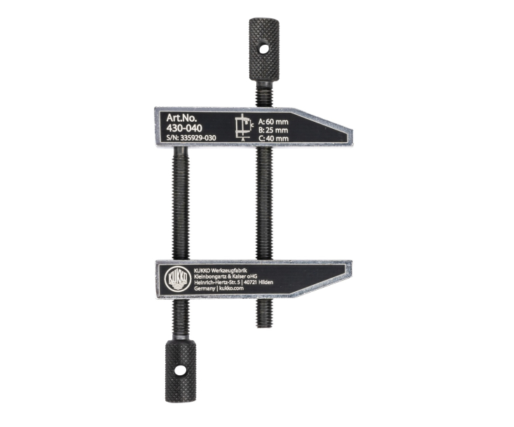 Струбцина винтовая с параллельными губками KUKKO 430-040