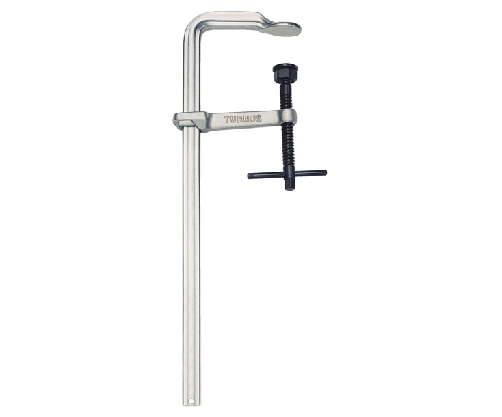 Тяжёлая цельнометаллическая слесарная струбцина VIRIDIS, с  Т-образной рукояткой KUKKO 475K0250-120