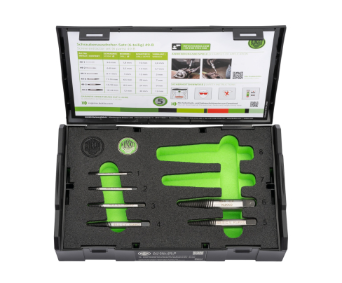 Набор экстракторов со свёрлами и направляющими втулками KUKKO 49-B