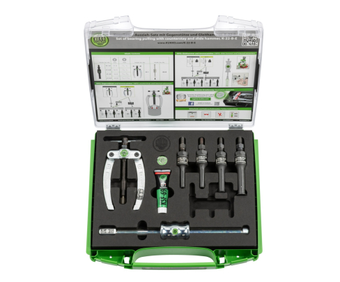 Набор для демонтажа шарикоподшипников с контропорой и обратным молотком KUKKO K-22-B-E