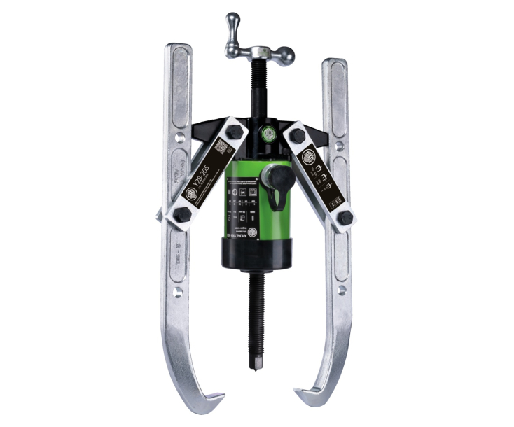 Гидравлический двухзахватный съёмник с шарнирными захватами, гидроцилиндром с полым поршнем  для привода от насоса KUKKO Y38-205