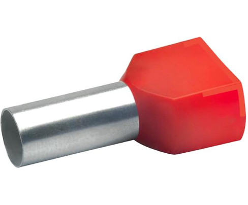 Наконечник втулочный красный двойной изолированный 2х1 мм² Klauke KLK87110 100 шт.
