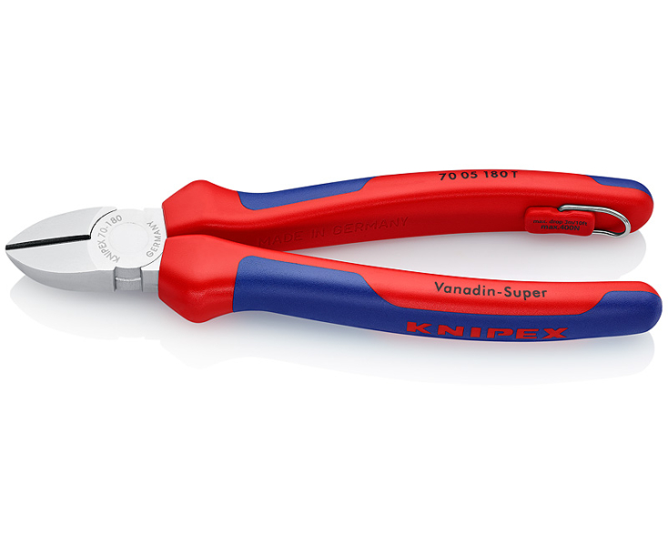 Кусачки боковые со страховочным креплением Knipex KN-7005180T