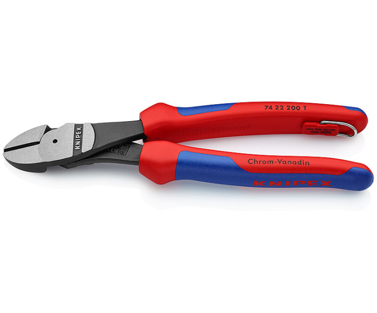 Кусачки боковые особой мощности Knipex KN-7422200T со страховочным креплением