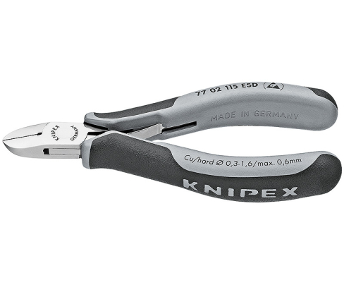 Кусачки боковые для электроники антистатические Knipex KN-7702115ESD