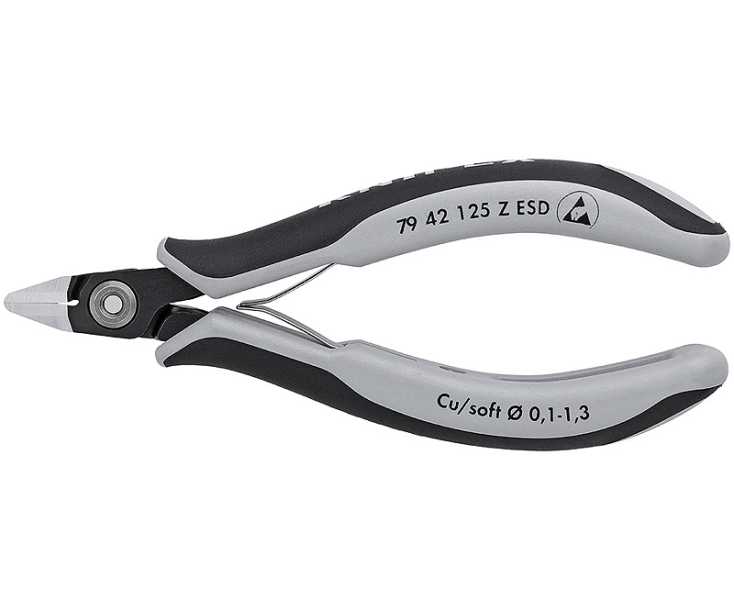 Прецизионные кусачки боковые для электроники антистатические ESD Knipex KN-7942125ZESD
