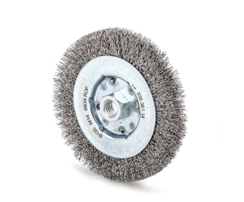 Щетка цилиндрическая нерж. гофр. Ø125 мм Lessmann 335 361 14