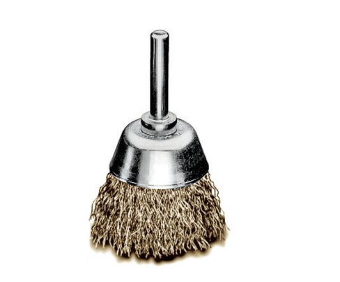 Щетка чашечная с хвостовиком, латунная гофр. проволока 0,25 мм Ø75 мм Lessmann 430 136