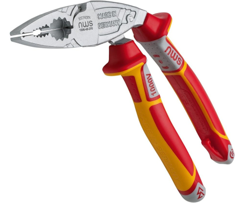 Пассатижи комбинированные силовые VDE ErgoCombi 200 мм NWS 1096-49-VDE-200 хромированные с рукоятками SoftGripp
