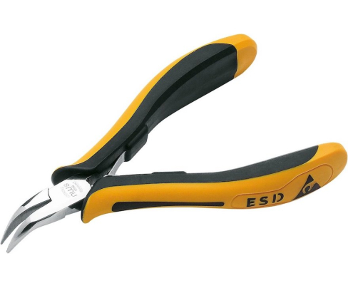 Длинногубцы ESD для электроники 120 мм NWS 126G-79-ESD-120 изогнутые с многокомпонентным ESD покрытием