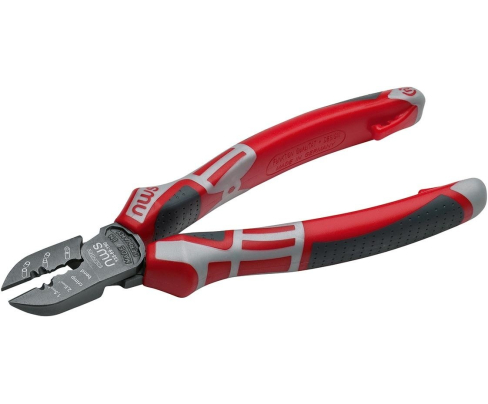Бокорезы электрика 190 мм NWS 135-69-190 с покрытием TitanFinish, рукоятками SoftGripp и функциями стриппера и кримпера