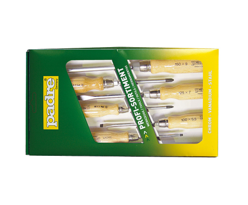 Набор отвёрток с деревянной ручкой 6 шт. 158 Padre 15800000