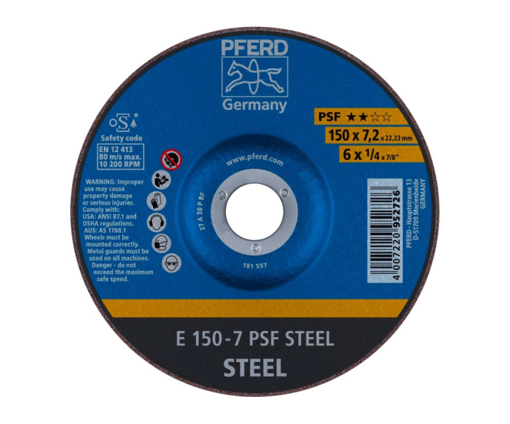 Круг шлифовальный Pferd E 150 - 7 PSF STEEL