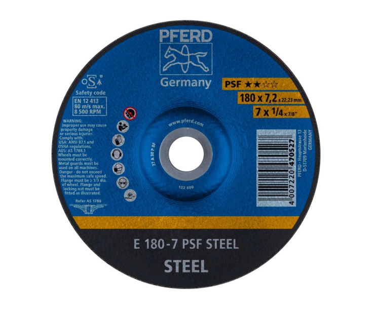 Круг шлифовальный Pferd E 180 - 7 PSF STEEL