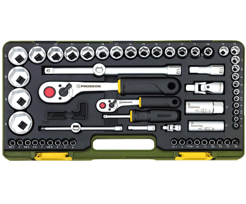 Набор трещоток 1/2" + 1/4" с головками Proxxon 23286 65 предметов