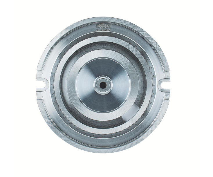 Стандартная поворотная пластина, размер 3, крепежные винты + гайки с Т-образным пазом, шлифованная контактная кромка, градуировка Röhm 082442