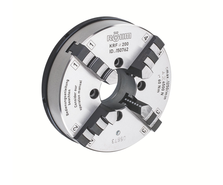 Патрон рычажный спиральный KRF, размер 70, 4 кулачка, зажимной штифт, корпус из чугуна Röhm 148794