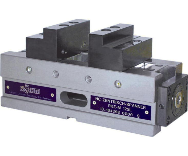 Компактные самоцентрирующие тиски NC-RKZ-M, ширина губок 50, со ступенчатыми губками Röhm 180190