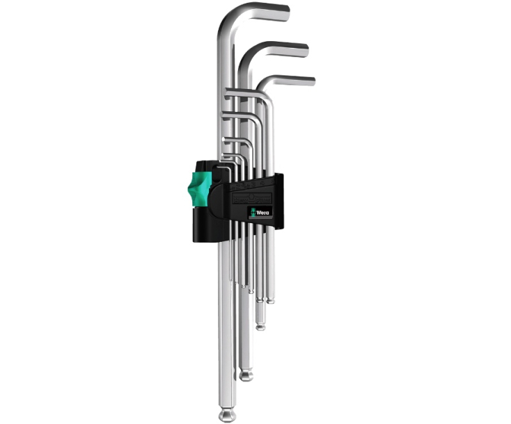 Набор Г-образных ключей, метрических, хромированных Wera 950/9 Hex-Plus 1 SB WE-073391