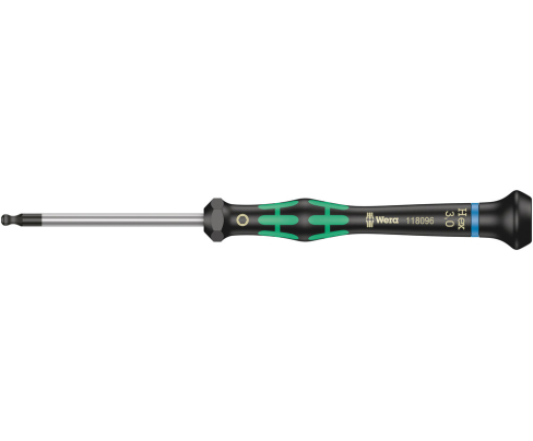 Отвертка HEX Wera Kraftform Micro для электронщика 2052 WE-118098 1/16" Х 60 с шестигранной сферической головкой