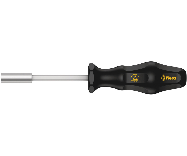 Держатель насадок ручной Wera Kraftform 810/1 ESD WE-328463 с пружинным стопорным кольцом 1/4" 100 мм