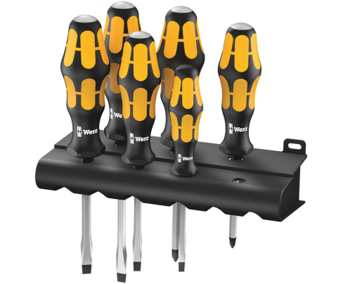 Набор отверток SL PZ Wera Kraftform 932/918/6 WE-018287: отвертка-резец + подставка