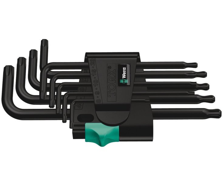 Набор Г-образных ключей Wera 967 PKL/9 TORX® BlackLaser WE-024242
