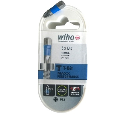 Набор сменных бит Wiha T bit HEX 1/4" 7013T 41620, 5 шт.