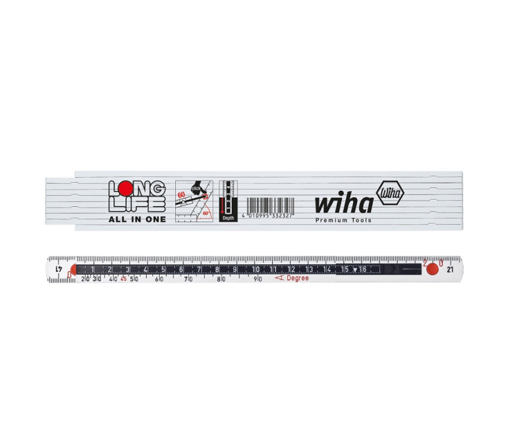 Метр складной Longlife All in One 2 м Wiha 410 2007 33232 белый